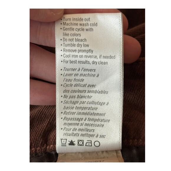 PAIGE Cindy Mid Rise Slim Straight Micro Corduroy Pants brown size 32 - Picture 6 of 6